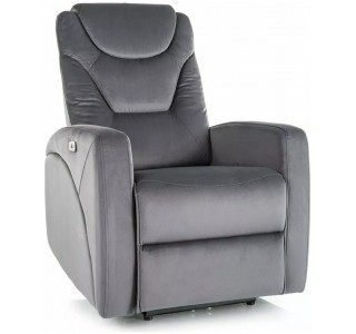 KRONOS VELVET sivé relaxačné polohovacie kreslo