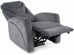 KRONOS VELVET sivé relaxačné polohovacie kreslo