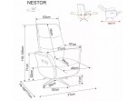 NESTOR RAVEN sivé relaxačné polohovacie kreslo