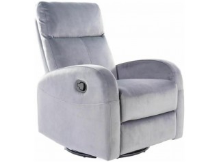 OLIMP VELVET sivé relaxačné polohovacie kreslo