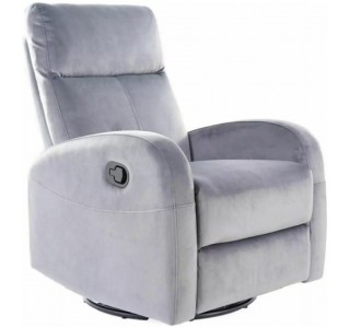 OLIMP VELVET sivé relaxačné polohovacie kreslo