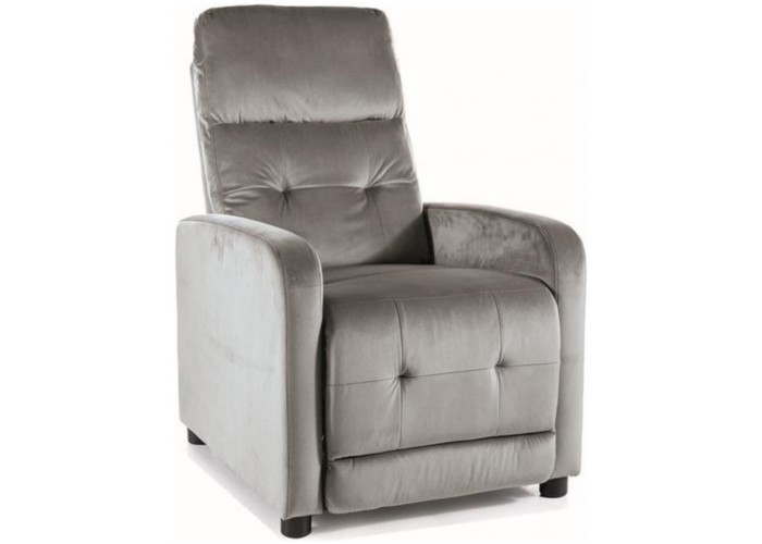 OTUS VELVET sivé relaxačné polohovacie kreslo