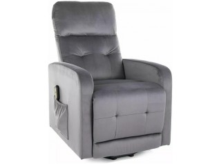 OTUS VELVET II sivé relaxačné polohovacie kreslo