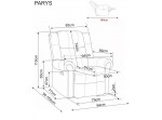 PARYS RAVEN sivé relaxačné polohovacie kreslo