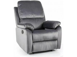SPENCER 1 VELVET sivé relaxačné polohovacie kreslo
