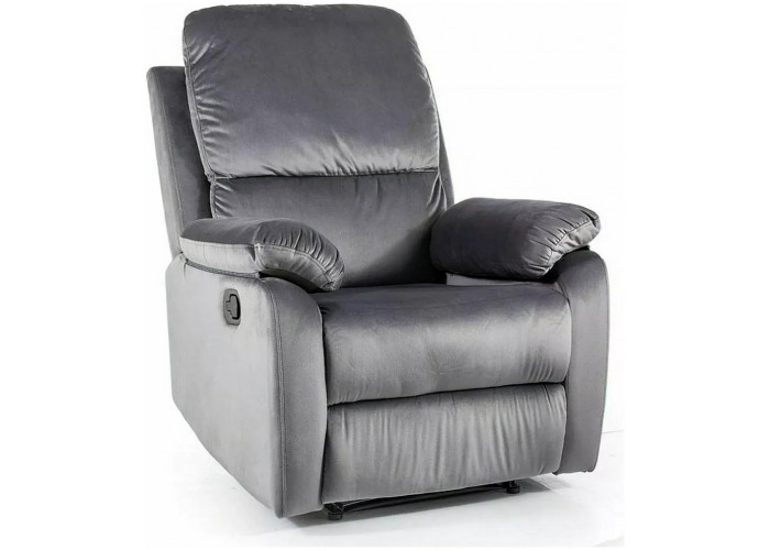 SPENCER 1 VELVET sivé relaxačné polohovacie kreslo