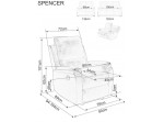 SPENCER 1 VELVET sivé relaxačné polohovacie kreslo