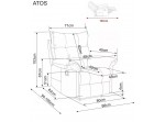 ATOS RAVEN tmavobéžové relaxačné polohovacie kreslo