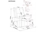 MORGAN RAVEN tmavobéžové relaxačné polohovacie kreslo