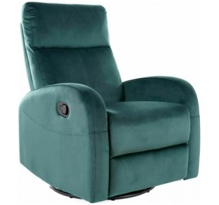 OLIMP VELVET zelené relaxačné polohovacie kreslo
