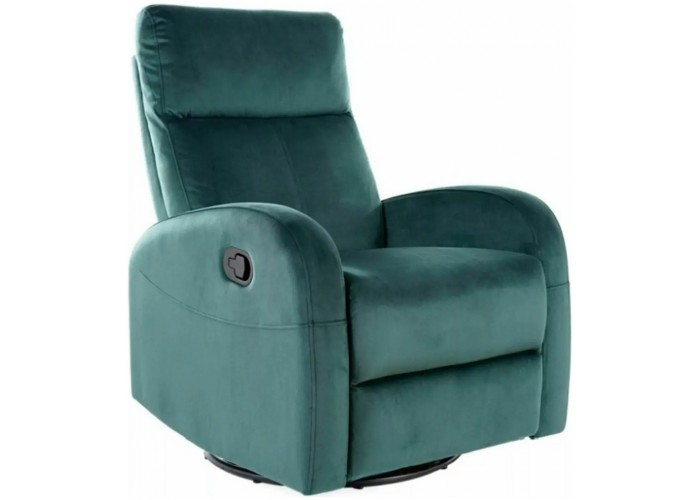 OLIMP VELVET zelené relaxačné polohovacie kreslo