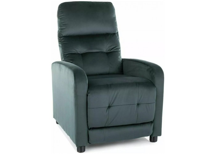 OTUS VELVET zelené relaxačné polohovacie kreslo
