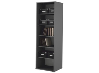 RIOMA NEW grafit/biela 01, kancelársky regál