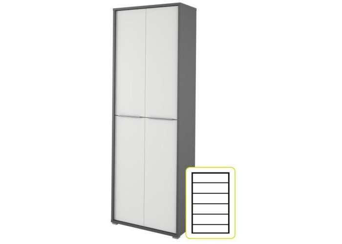 RIOMA NEW grafit/biela 05, kancelárska policová skriňa