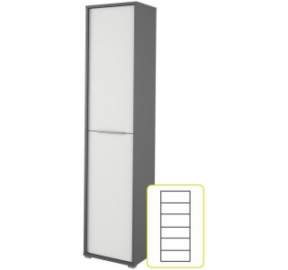 RIOMA NEW grafit/biela 06, kancelárska policová skriňa