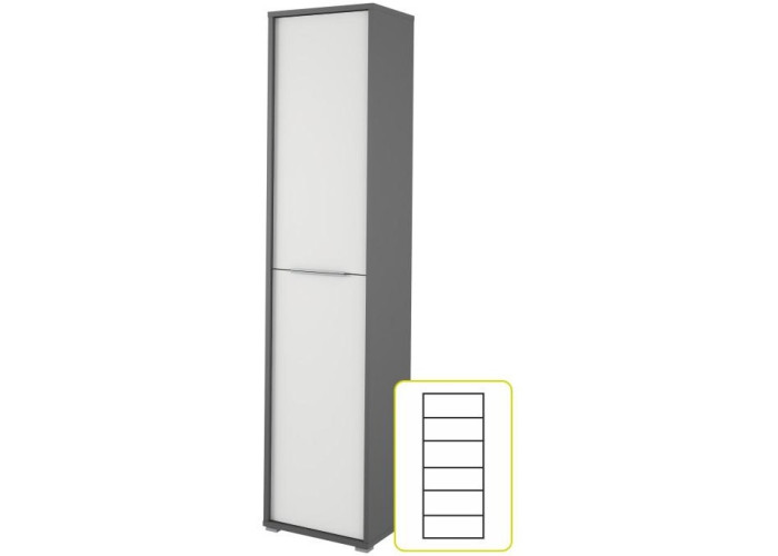 RIOMA NEW grafit/biela 06, kancelárska policová skriňa