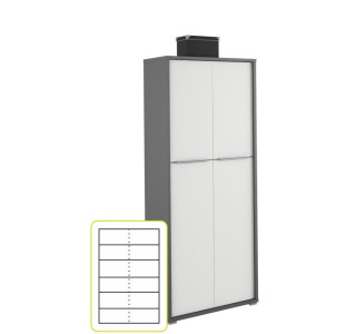 RIOMA NEW grafit/biela 07, kancelárska policová skriňa