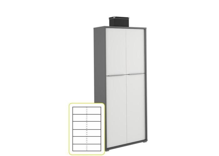 RIOMA NEW grafit/biela 07, kancelárska policová skriňa