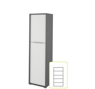 RIOMA NEW grafit/biela 08, kancelárska policová skriňa