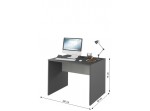 RIOMA NEW grafit/biela 12, kancelársky písací stôl