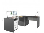 RIOMA NEW grafit/biela 13, rohová spojka na kancelárske stoly