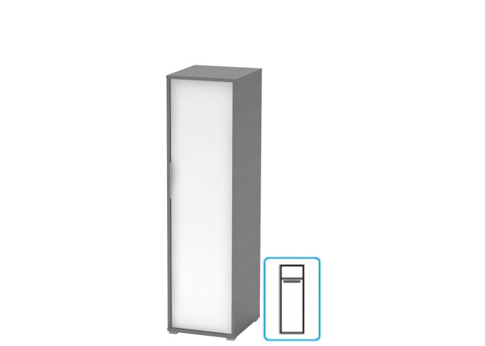 RIOMA NEW grafit/biela 20, kancelárska vešiaková skriňa