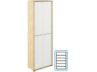 RIOMA dub artisan/biela 05, vysoká policová kancelárska skriňa