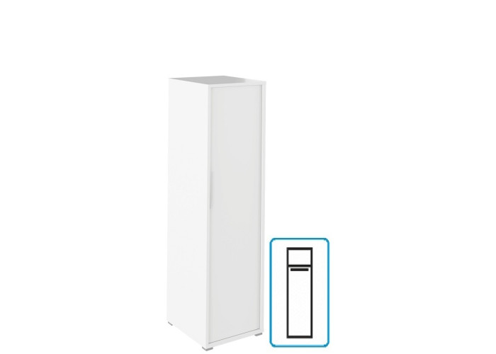 RIOMA biela matná 20, kancelárska vešiaková skriňa