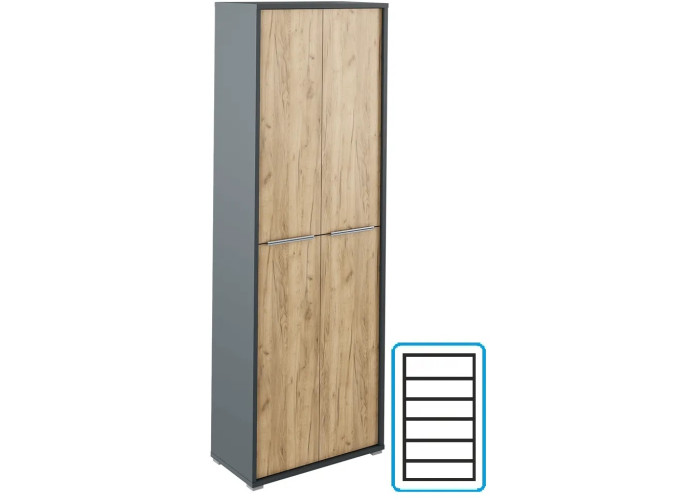 RIOMA NEW grafit/dub artisan 05, kancelárska policová skriňa RIOMA NEW grafit/dub artisan 05, kancelárska policová skriňa