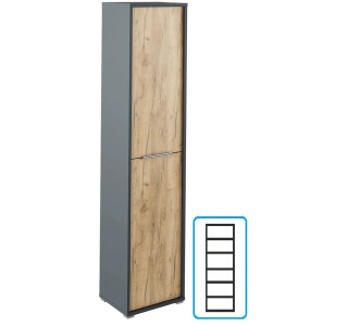 RIOMA NEW grafit/dub artisan 06, kancelárska policová skriňa