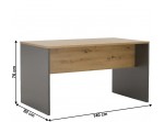 RIOMA NEW grafit/dub artisan 11, kancelársky písací stôl