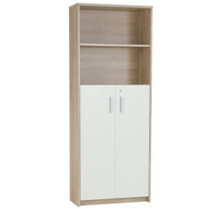 JOHAN 2 NEW dub sonoma/biela 10, kancelárska policová skriňa