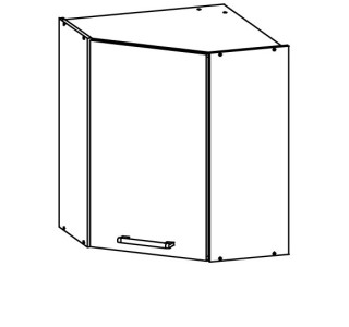 MODENA biely lesk/grafit matný MD10/G60NW, horná rohová skrinka v šírke 60x60 cm