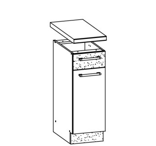 MODENA biely lesk/grafit matný MD12/D30S1, dolná skrinka so zásuvkou v šírke 30 cm
