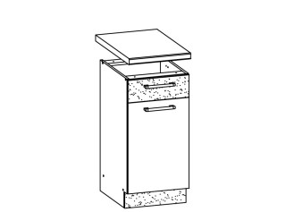 MODENA biely lesk/grafit matný MD13/D40S1, dolná skrinka so zásuvkou v šírke 40 cm