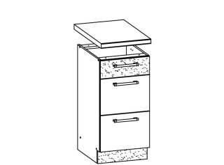 MODENA biely lesk/grafit matný MD14/D45S3, dolná skrinka so zásuvkami v šírke 45 cm