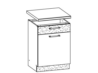 MODENA biely lesk/grafit matný MD15/D50S1, dolná skrinka so zásuvkou v šírke 50 cm