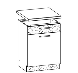 MODENA biely lesk/grafit matný MD15/D50S1, dolná skrinka so zásuvkou v šírke 50 cm