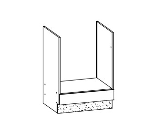 MODENA biely lesk/grafit matný MD17/D60P, dolná skrinka na vstavanú rúru v šírke 60 cm