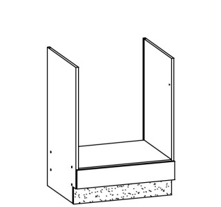 MODENA biely lesk/grafit matný MD17/D60P, dolná skrinka na vstavanú rúru v šírke 60 cm