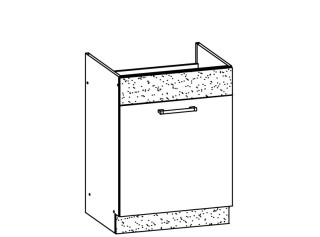 MODENA biely lesk/grafit matný MD18/D60Z, dolná drezová skrinka v šírke 60 cm