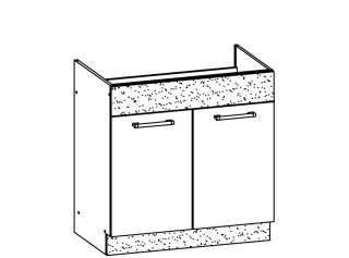 MODENA biely lesk/grafit matný MD19/D80Z, dolná drezová skrinka v šírke 80 cm