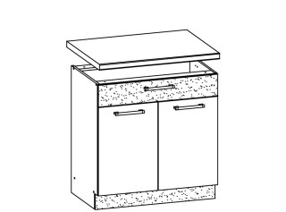 MODENA biely lesk/grafit matný MD20/D80S1, dolná skrinka so zásuvkou v šírke 80 cm