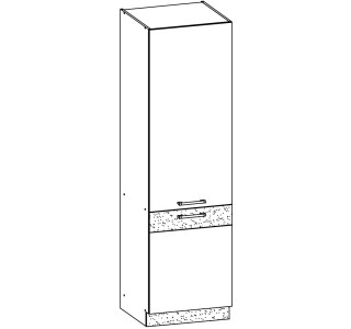 MODENA biely lesk/grafit matný MD22/D60C, vysoká potravinová skrinka v šírke 60 cm