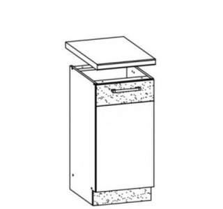 MODENA biely lesk/grafit matný MD27/D40, dolná skrinka v šírke 40 cm
