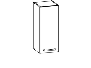 MODENA biely lesk/grafit matný MD02/G30, horná skrinka v šírke 30 cm