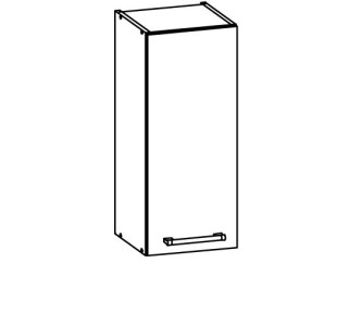 MODENA biely lesk/grafit matný MD02/G30, horná skrinka v šírke 30 cm