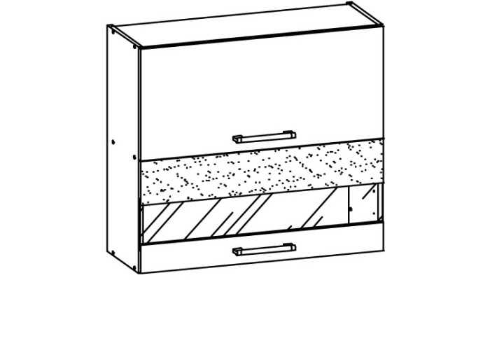 MODENA buk/biely lesk MD09/G80W, horná výklopná skrinka so sklom v šírke 80 cm MODENA buk/biely lesk MD09/G80W, horná výklopná skrinka so sklom v šírke 80 cm