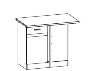 ELIZA EZ18/D100NW, dolná skrinka určená do rohu v šírke 100 cm