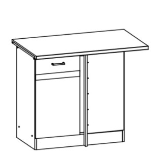 ELIZA EZ18/D100NW, dolná skrinka určená do rohu v šírke 100 cm